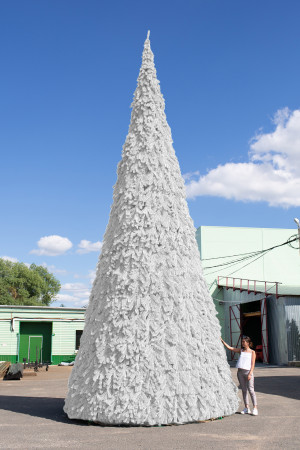 Уличная елка Русская белая 23 м., каркасная, ПВХ, Green Trees (GT23RUSPVCW)