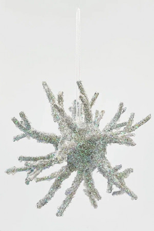 Винтажное украшение Сокровища Посейдона - Коралл с бисером, 15 см., серебро, 1 шт., Christmas DeLuxe (86527)