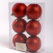 Набор пластиковых шаров Анет 80 мм., красный глиттер, 6 шт., ЕлкиТорг (150346)