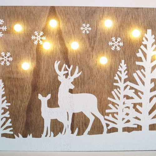 Рождественская декорация Олени в лесу, размер 30*40 см., Svetlitsa (17-222)