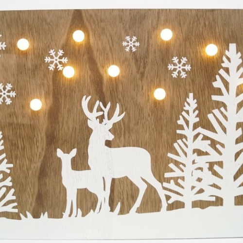 Рождественская декорация Олени в лесу, размер 30*40 см., Svetlitsa (17-222)