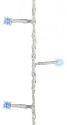 Светодиодная гирлянда с контроллером 6 м, 220V., 80 холодных белых и синих LED ламп, белый ПВХ, Kaemingk (493090)