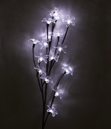 Светодиодная флористика Ветка Плюмерии 1 м., 3*АА батарейки, 16 холодных белых LED ламп, Beauty Led (LC33L-16A-517)