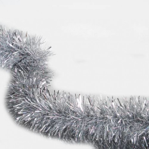 Мишура цвет серебро, диаметр 100 мм., длина 3 м., ЕлкиТорг (M100silver)