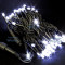 Светодиодная нить с мерцающим диодом 20 м., 220V, 200 холодных белых LED ламп, черный каучук, соединяемая, Winner (w.01.7B.200+)