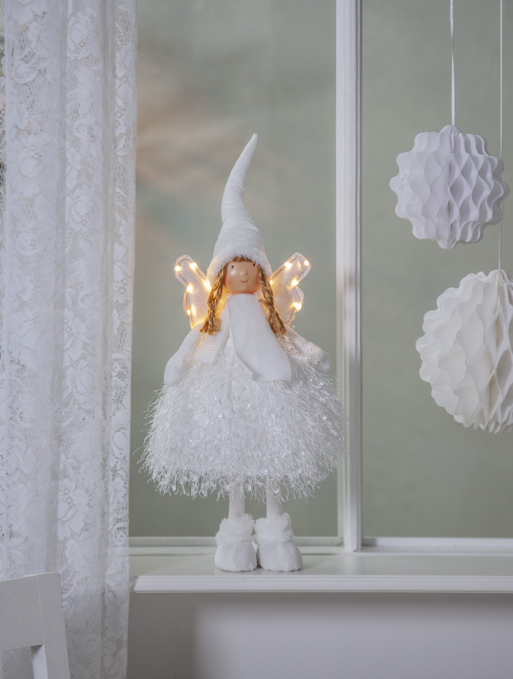 Светящаяся фигура Снежный Ангел NOVA 55х22 см., 13 LED ламп, на батарейках, белый, Star Trading (991-47) 