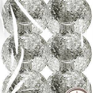 Набор пластиковых шаров Серпантин, 65 мм., 6шт., серебро, ПромЕлка (НШИПЛС-65Silver)