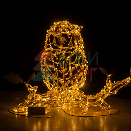 Светодиодная фигура Сова золотая Premium 1,1 м., Conso (OL324)