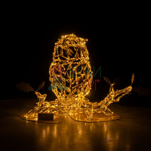 Светодиодная фигура Сова золотая Premium 1,1 м., Conso (OL324)