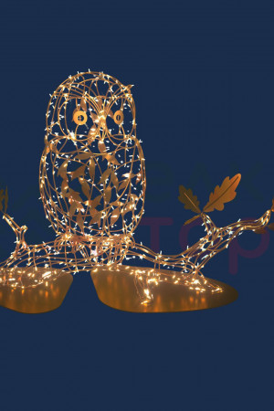 Светодиодная фигура Сова золотая Premium 1,1 м., Conso (OL324)