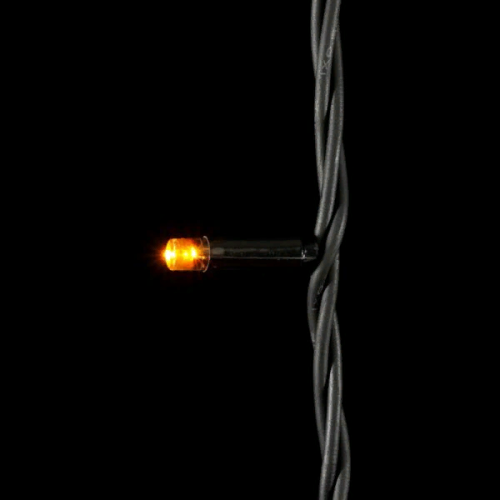 Светодиодная гирлянда с колпачком 75 желтых LED ламп 10 м., 24В., черный каучуковый провод, IP65, Beauty Led (LL75-1-1Y)