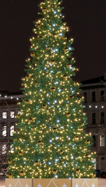 Новогодняя уличная ель «Золотые искры» - 7 м. Conso
