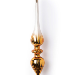 Винтажная стеклянная сосулька Неаполь h-24, d-4,5 см., 1 шт.,  Karlsbach (14626)