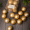 Набор пластиковых шаров Вероника 60 мм., золотой матовый, 12 шт., ЕлкиТорг (150201)