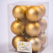 Набор пластиковых шаров Вероника 60 мм., золотой матовый, 12 шт., ЕлкиТорг (150201)