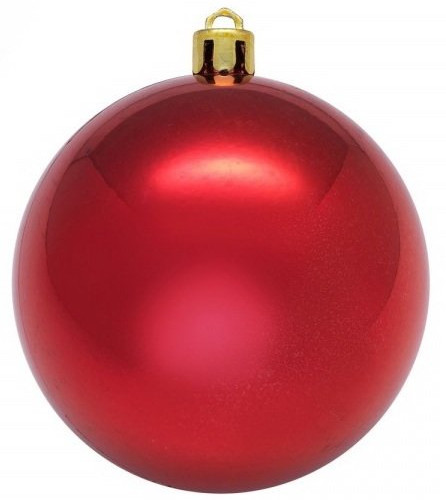 Пластиковый глянцевый шар Новогодний 300 мм, цвет красный, 1 шар, Snowmen (ЕК0009)