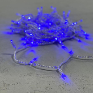 Светодиодная гирлянда с колпачком 100 синих LED ламп 10 м., 220-230 В., прозрачный провод ПВХ, IP65, LTC (PST100CAP-10-2B)