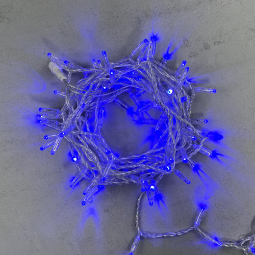 Светодиодная гирлянда с колпачком 100 синих LED ламп 10 м., 220-230 В., прозрачный провод ПВХ, IP65, LTC (PST100CAP-10-2B)