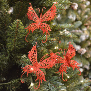 Набор бабочек красных, 3 шт, 10х10 см. (522869)