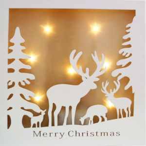 Рождественская декорация Олени в лесу, размер 30*30 см., Svetlitsa (17-190)