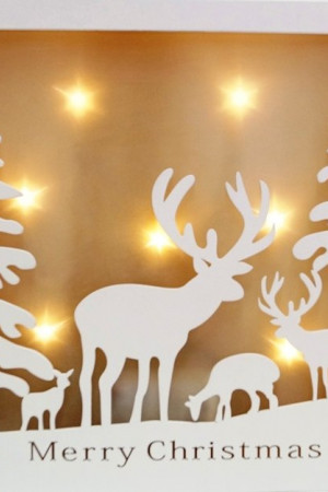 Рождественская декорация Олени в лесу, размер 30*30 см., Svetlitsa (17-190)