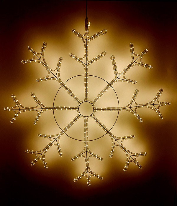 Светодиодная фигура Снежинка 110 см., 220V, 504 теплых белых LED ламп, прозрачный дюралайт, BEAUTY L в Белгороде