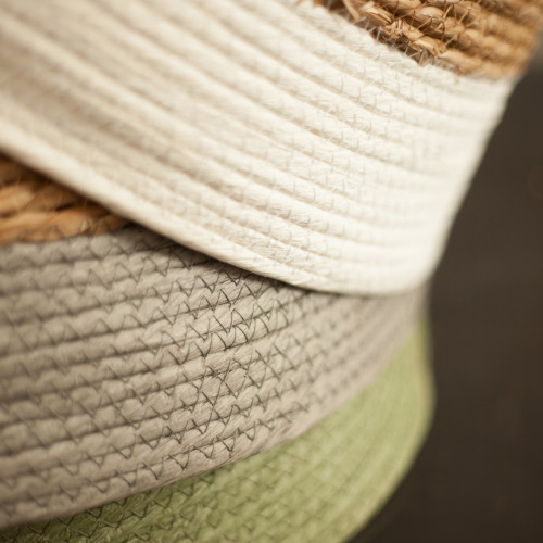 Джутовая корзина под елку 26х58 см., коричневая с серой полосой, ChristmasDeLuxe (86501)