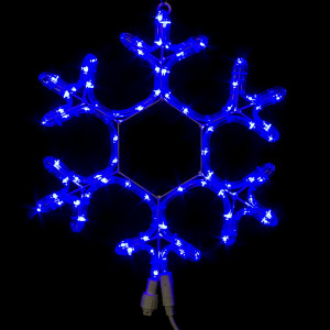Светодиодная фигура снежинка с мерцанием 40 см., синий, Winner Light (9053-40B)