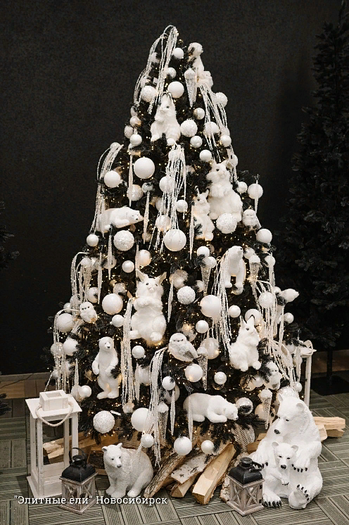 Искусственная елка Черная 210 см., 100% литая хвоя, Max Christmas (ЕЧР21)