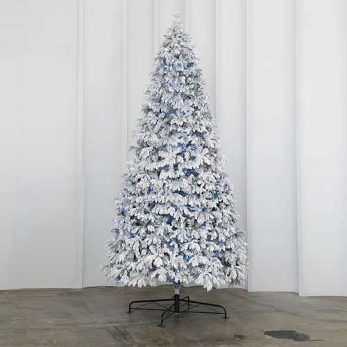 Искусственная елка Камчатская заснеженная 5 м., 1800 холодных белых LED ламп., Литая хвоя+ПВХ, ЕлкиТорг (178500)