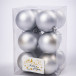 Набор пластиковых шаров Вероника 60 мм., серебро матовый, 12 шт., ЕлкиТорг (150202) в Санкт-Петербурге