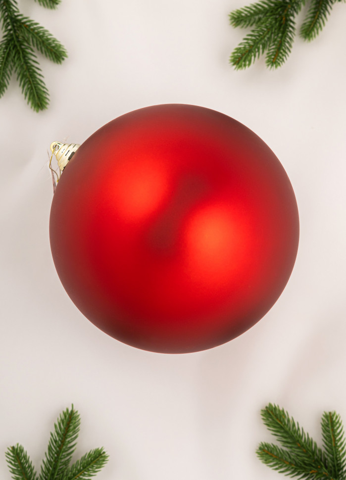 Шар пластиковый матовый 200 мм., красный, ЕлкиТорг (150600)