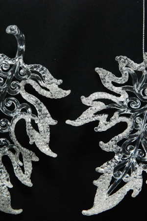 Украшение &quot;Листок&quot; цвет серебро,2 вида,цена за 1 шт.15 см. (150042)