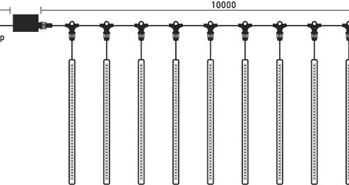 Гирлянда Тающие сосульки 10*0.5 м., 24V., 600 холодных белых LED ламп, коннектор, черный ПВХ, LTC (CCL600-10-1W)