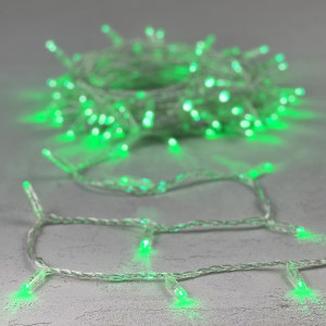 Светодиодная гирлянда с колпачком 100 зеленых LED ламп 10 м., 220-230 В., прозрачный провод ПВХ, IP65, LTC (PST100CAP-10-2G)