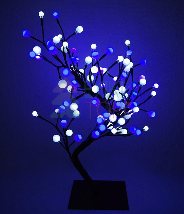 Светодиодная композиция Бонсай, шарики 60 см., 96 бело синих LED ламп, Beauty Led (JY82072C) в Белгороде