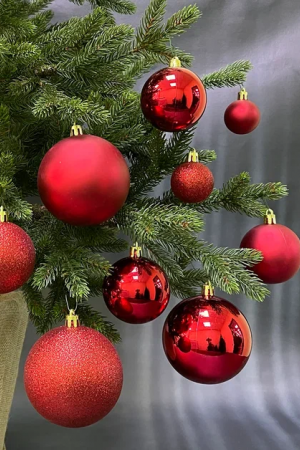 Набор пластиковых шаров Гамма 46 шт., красный, ChristmasDeLuxe (88022)