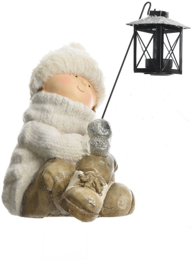 Декоративная фигура Малыш с фонариком 32*20*27 см, Kaemingk (530036/1)