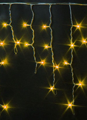Светодиодная бахрома 3*0.5 м., 220V, 112 желтых LED ламп, прозрачный силиконовый провод, Rich LED (RL-i3*0.5-T/Y)