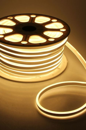 Неон гибкий двухсторонний 16*9 мм., 24V, теплые белые LED лампы 120 шт на 1 м, бухта 50 м, Beauty Le