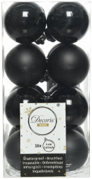 Набор пластиковых шаров Милена 40 мм, черный, 16 шт, Kaemingk (021716)