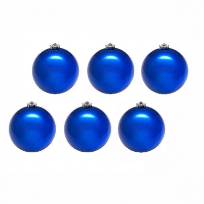 Набор пластиковых шаров 70 мм., синий глянец, 6 шт, Snowmen (ЕК0038)