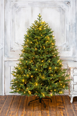 Искусственная елка Графская Премиум 180 см., 330 теплых белых LED ламп, Литая хвоя+ПВХ, ЕлкиТорг (137180)