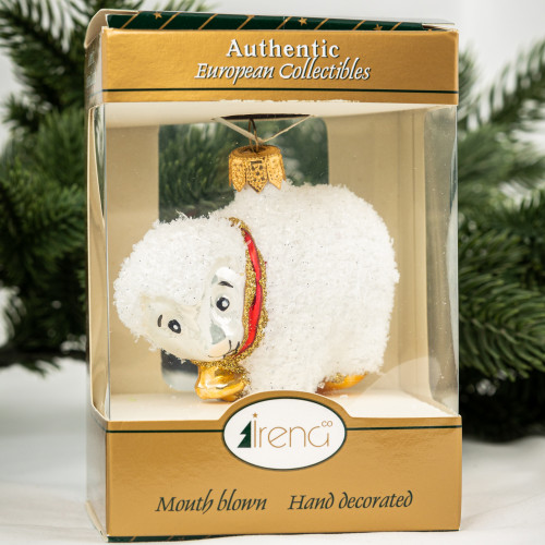 Елочное украшение Барашек, стекло, 6 см., 1 шт., Irena CO (53006)