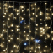 Светодиодный занавес 2*2 м., 400 теплых белых LED ламп, мерцание, облегченный, прозрачный провод ПВХ, LTC(PCL400NOTBLW-10-2WW) в Санкт-Петербурге