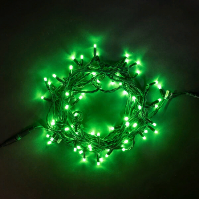 Светодиодная гирлянда с колпачком 75 зеленых LED ламп 10 м., 24В., черный каучуковый провод, IP65, Beauty Led (LL75-1-1G)