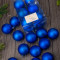 Набор пластиковых шаров Вероника 60 мм., синий матовый, 12 шт., ЕлкиТорг (150203)
