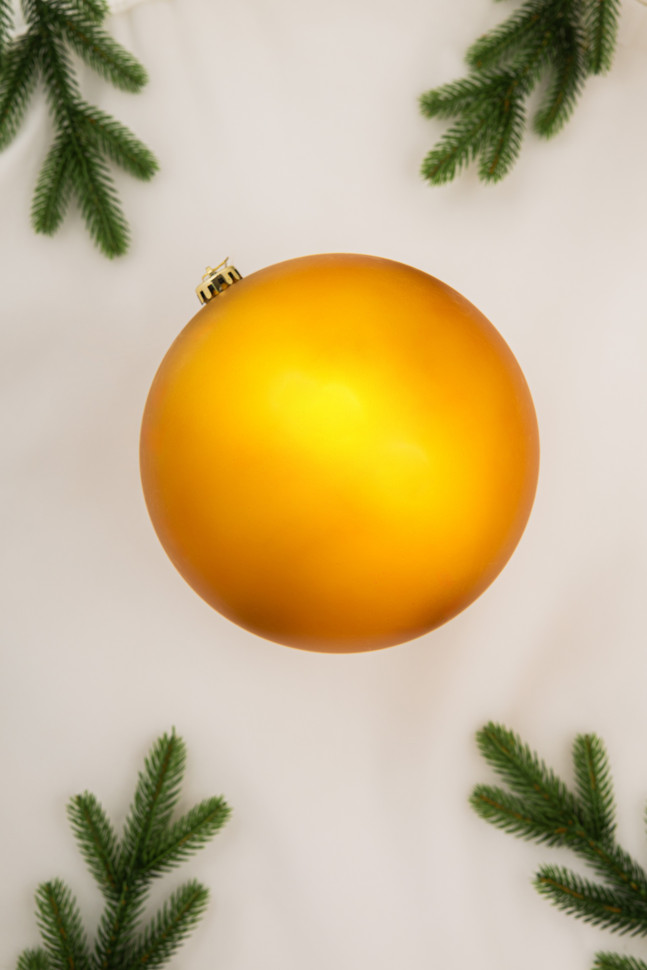 Шар пластиковый матовый 200 мм., золотой, ЕлкиТорг (150601)