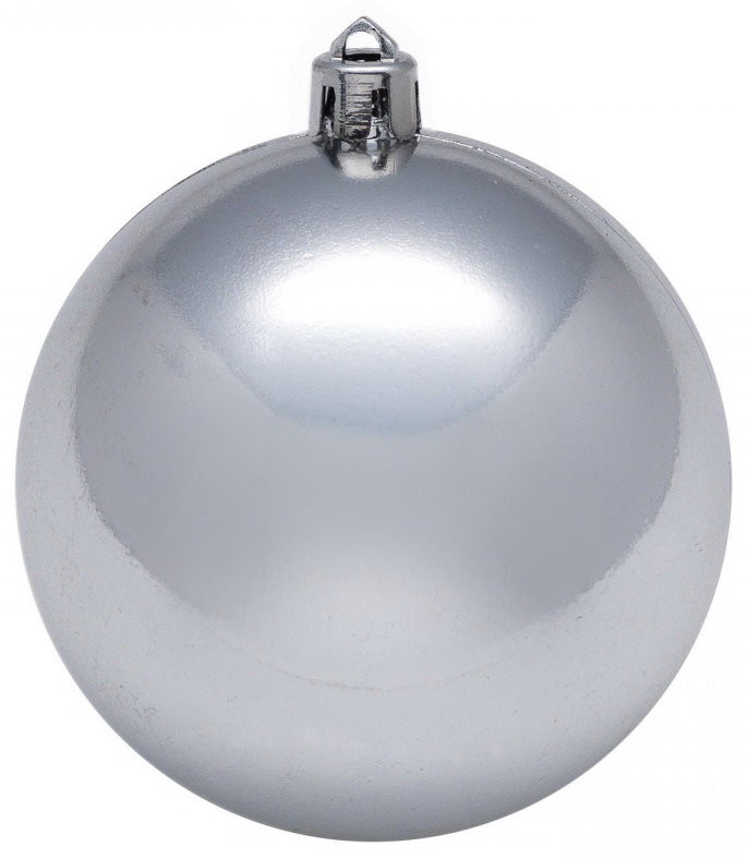 Пластиковый глянцевый шар Новогодний 300 мм, цвет серебро, 1 шар, Snowmen (520254)