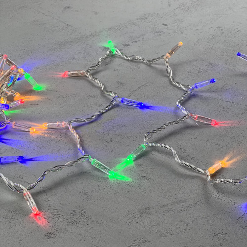 Светодиодная гирлянда с колпачком 100 разноцветных LED ламп 10 м., 220-230 В., прозрачный провод ПВХ, IP65, LTC (PST100CAP-10-2M)